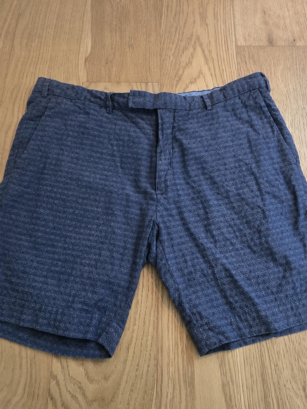 Polo by Ralph Lauren Navy Blue Micro-Pattern Mens Shorts 38